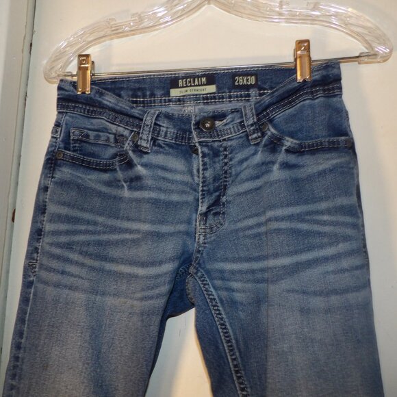 ReClaim Slim Straight Jeans Sz 26 X 30 - Picture 2 of 6